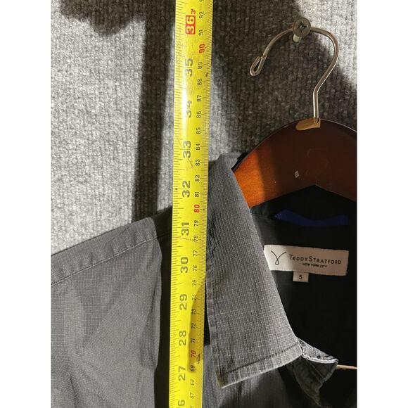 Teddy Stratford Shirt Mens Small Tag 5 Gray Ripstop Button Front Long Sleeve - Picture 4 of 7